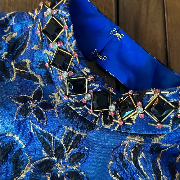 Lilly Pulitzer Blue and Black Floral Sleeveless Dress Sz 0 Zero Brandi Shift - Picture 6 of 15